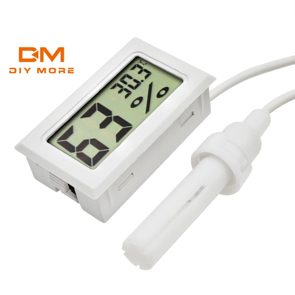 Diymore Mini Digital White Lcd Display Thermometer Hygrometer Temperature Humidity Meter With