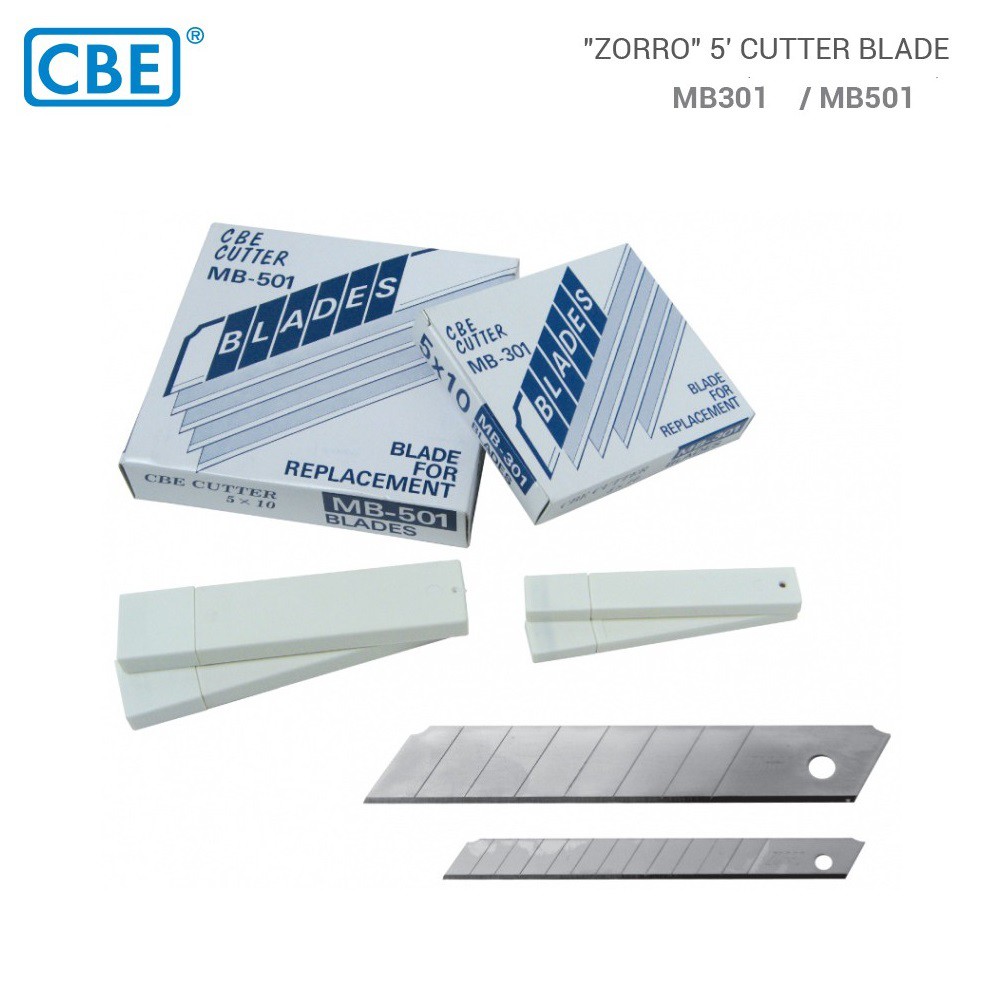 CBE MB301/ MB501 ZORRO Cutter Blade 9mm / 18mm Refill For Big and small ...