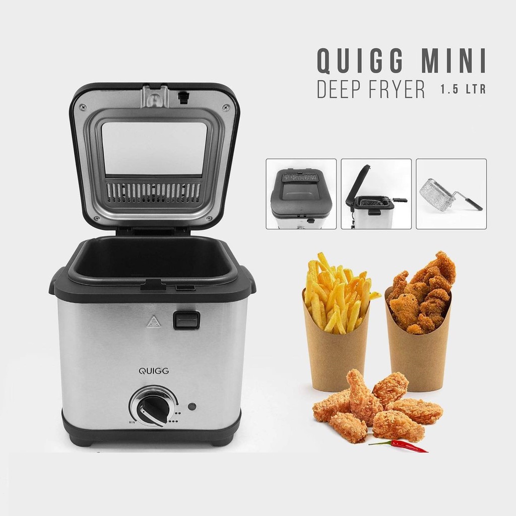 Quigg mini oil fryer 1.5L capacity Shopee Malaysia