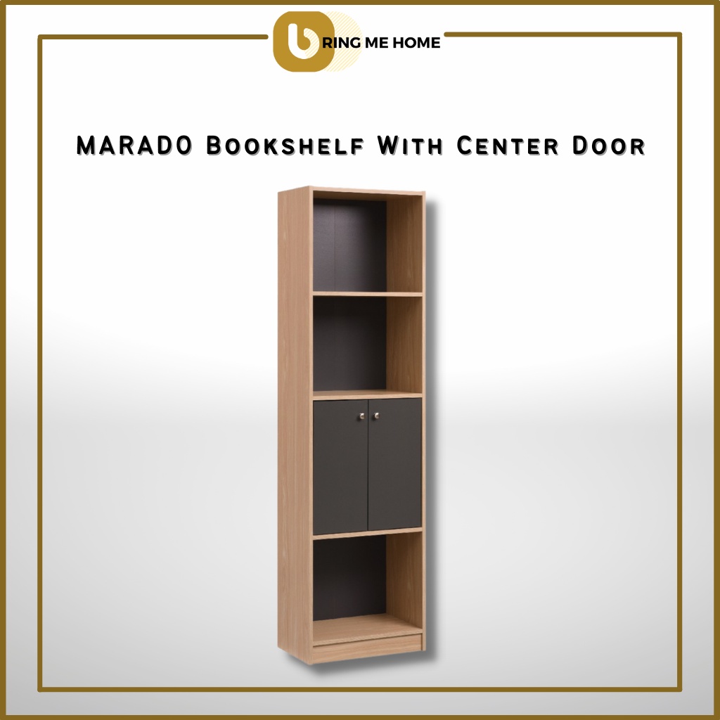 MONADO Book Rack Bookshelf With Center Door File Cabinet Display ...