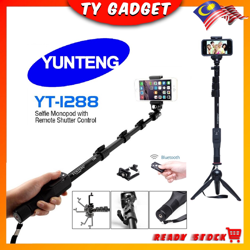 Yunteng YT 1288 Bluetooth Selfie Stick Monopod With Remote Control YT
