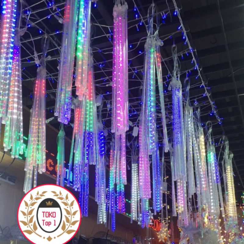 10 sticks/50cm led meteor lights /falling rain snow meteor decorative ...