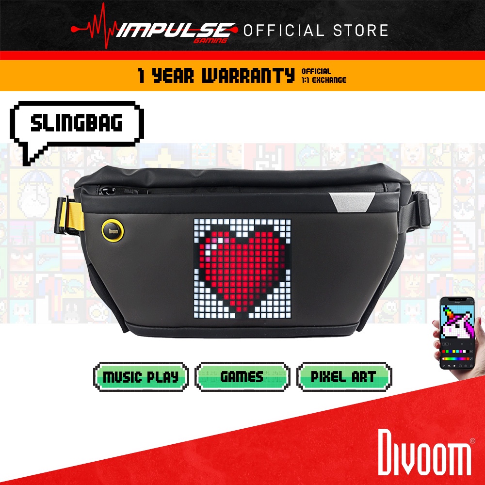 Divoom Pixoo Sling Bag-V with Pixel Art Display