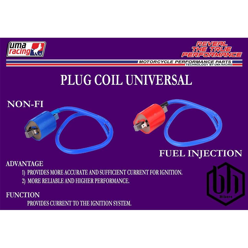 PLUG COIL RACING RED UMA INJECTION / NON INJECTION BLUE COLOUR LC135