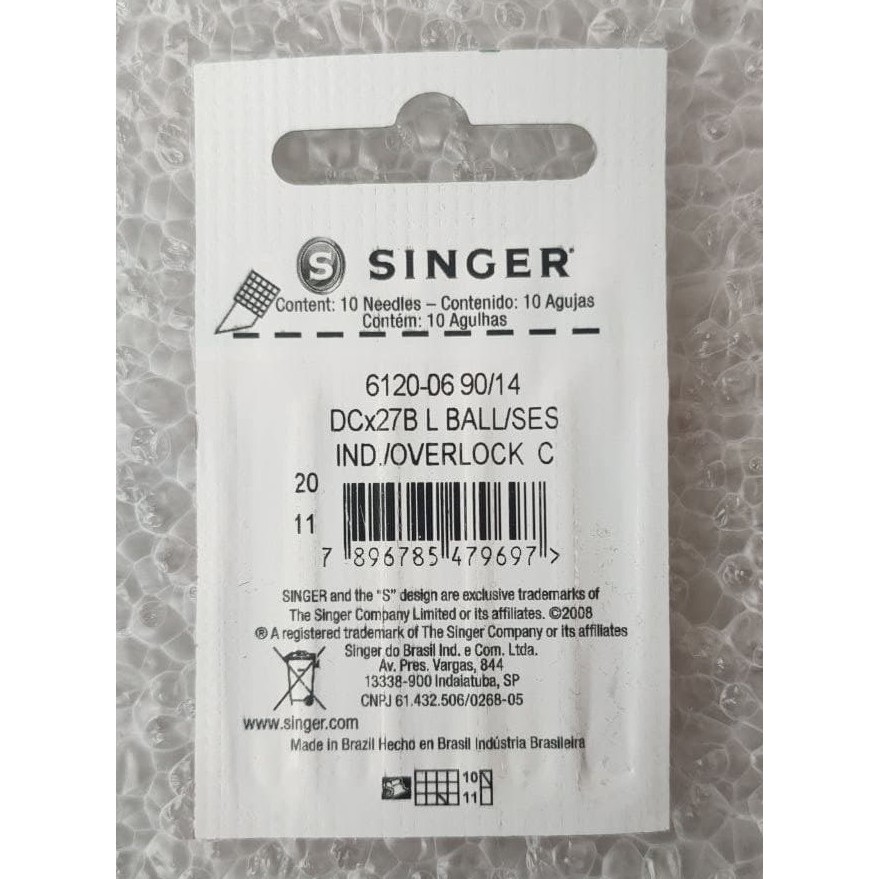 SINGER NEEDLE JARUM 6120 2053 TYPE SAIZ 11 12 14 16 MESIN JAHIT TEPI OVERLOCK EDGE SEWING
