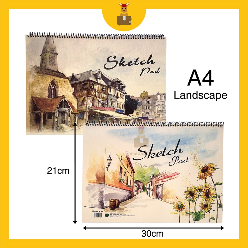 Sketch Pad A4 \ B4 \ B5 Drawing Book Buku Lukisan (15 sheets 135gsm