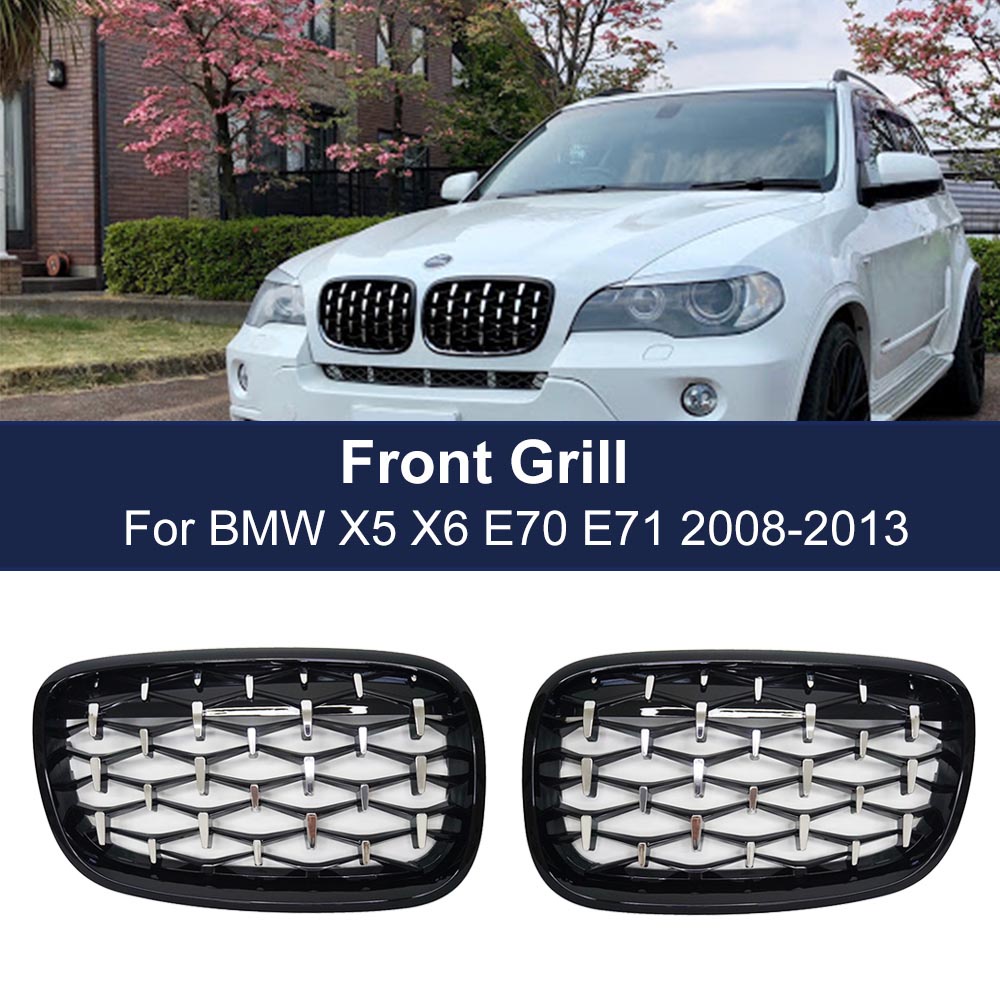 Car Front Bumper Diamond Kidney Grill Grilles For BMW E46 4 Door 4D 3