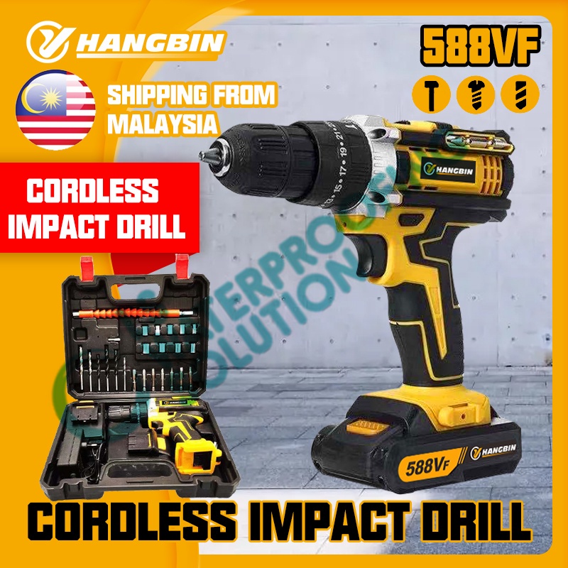 588VF Cordless Impact Drill 29 PCS Set Power Battery Hand Drill
