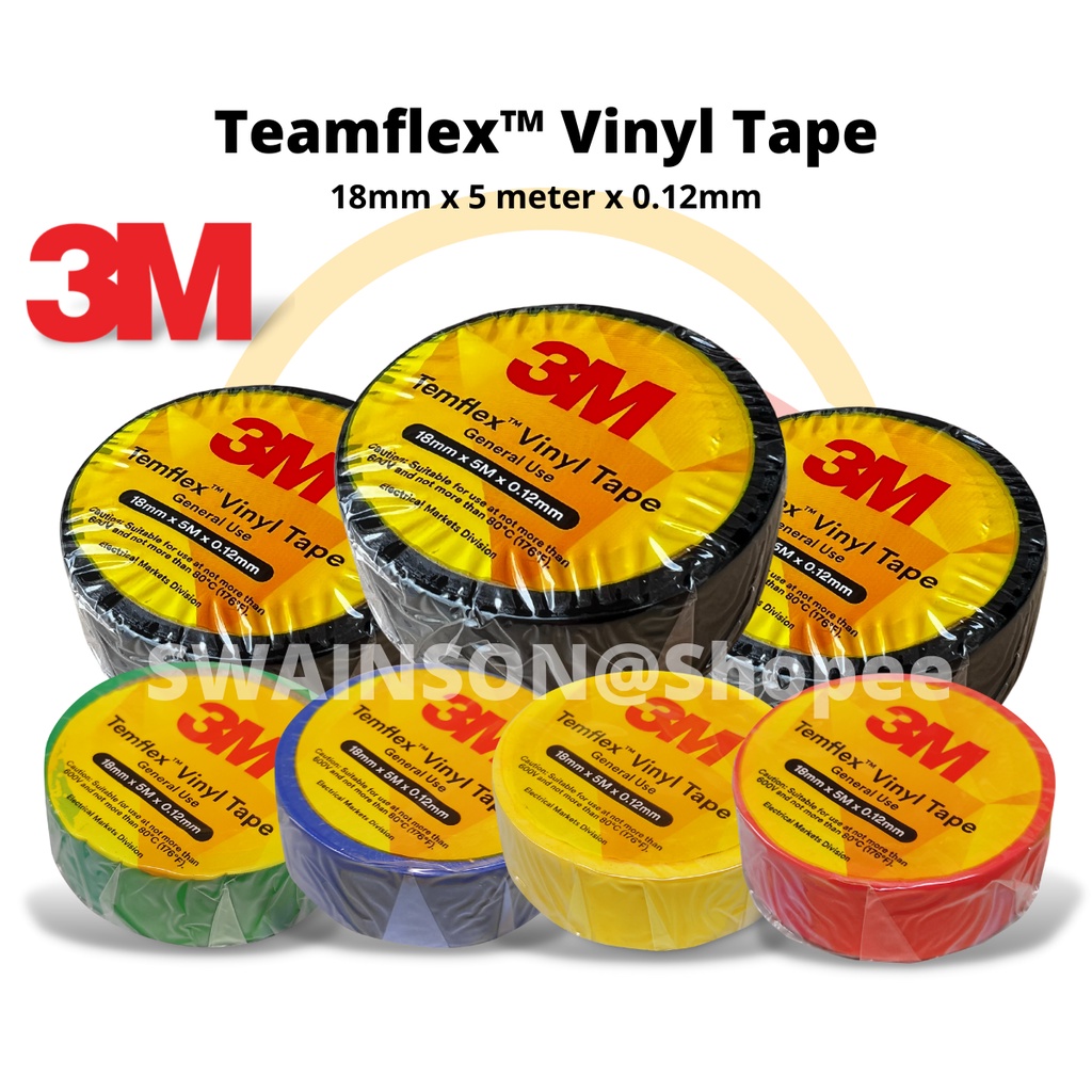 3M Teamflex Vinyl Tape PVC Electrical Tape Waterproof / Wire Tape