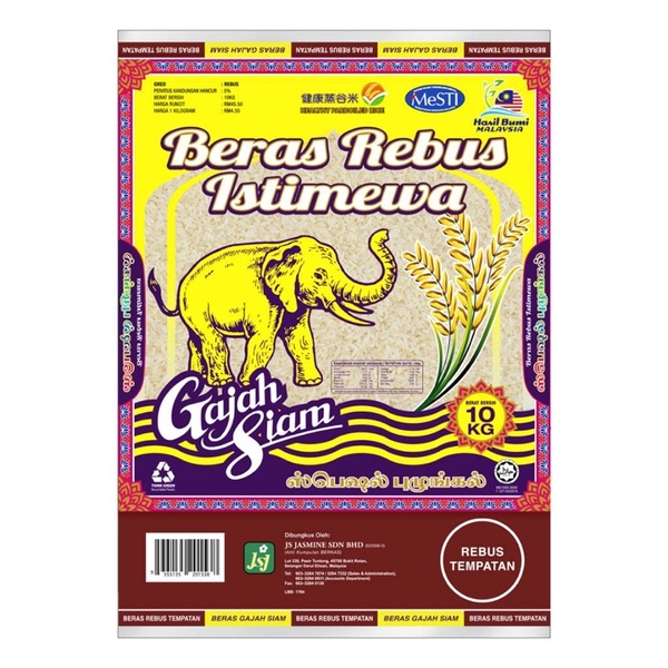 100% Original Beras Rebus Gajah 10kg