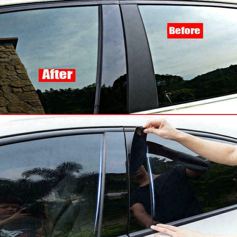 6Pcs Black Door Window B C Pillar Post Cover Trim for VW Passat Euro B6 ...