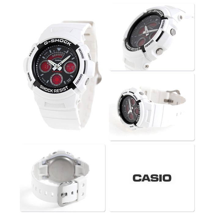100 Original 1 Year Warranty Casio AW 591SC 7A G Shock Men Analog Digital Sporty Classic White Strap Watch Shopee Malaysia