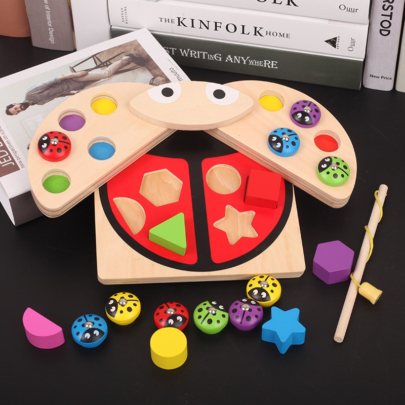 Sensory Montessori House Learning Educational Wooden Blocks Shape ...
