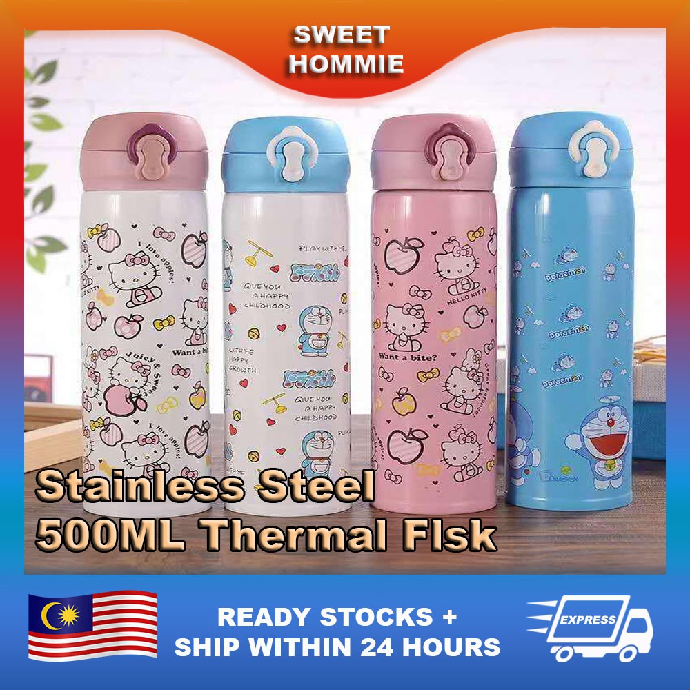500ml Thermal Vacuum Flask Bottle Doraemon Hello Kitty Unicorn