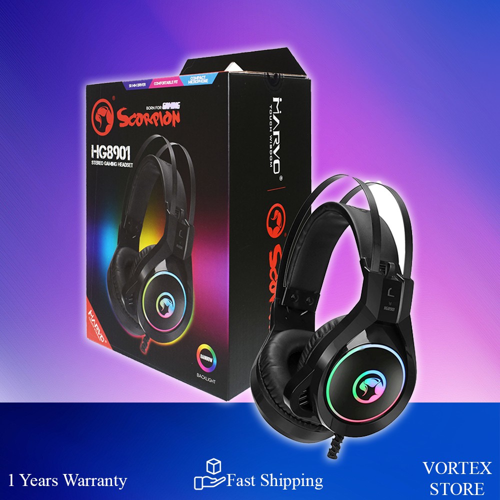 Marvo HG8901 RGB light USB Gaming Headphone Shopee Malaysia