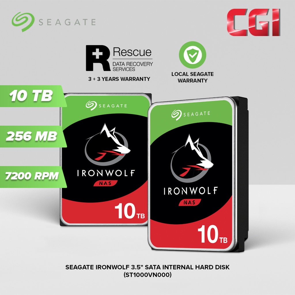 Seagate IronWolf 10TB Internal Hard Drive ST10000VN0008, 3.5 SATA