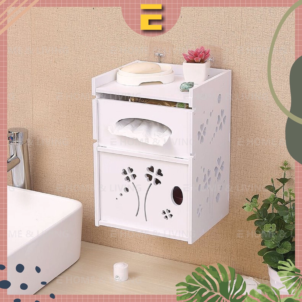 [EC] Toilet Bathroom Storage Box Organizer Tissue Box Hanger Rack Wall ...