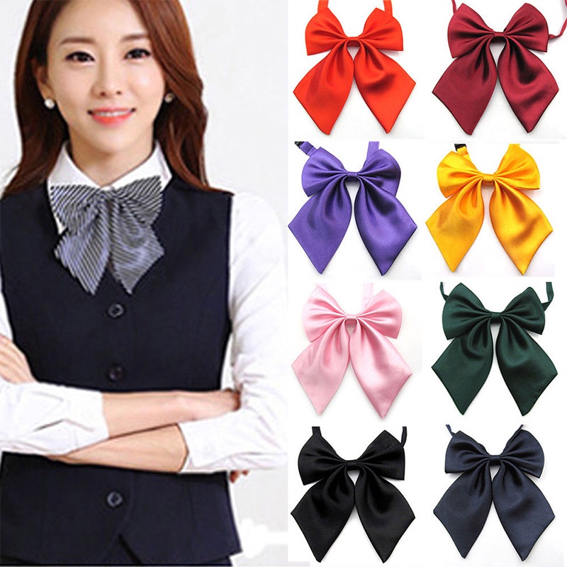 Women Red Bow Black Bow Tie Butterfly Knot Female Girl Student Hotel ...