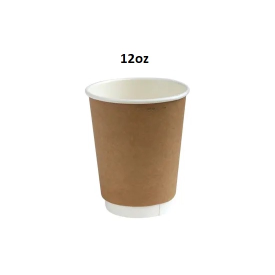 8oz12oz Brown Kraft Double Wall Hot Cup Double Wall Cup Hot Cup Coffee Paper Cup Cawan 7350