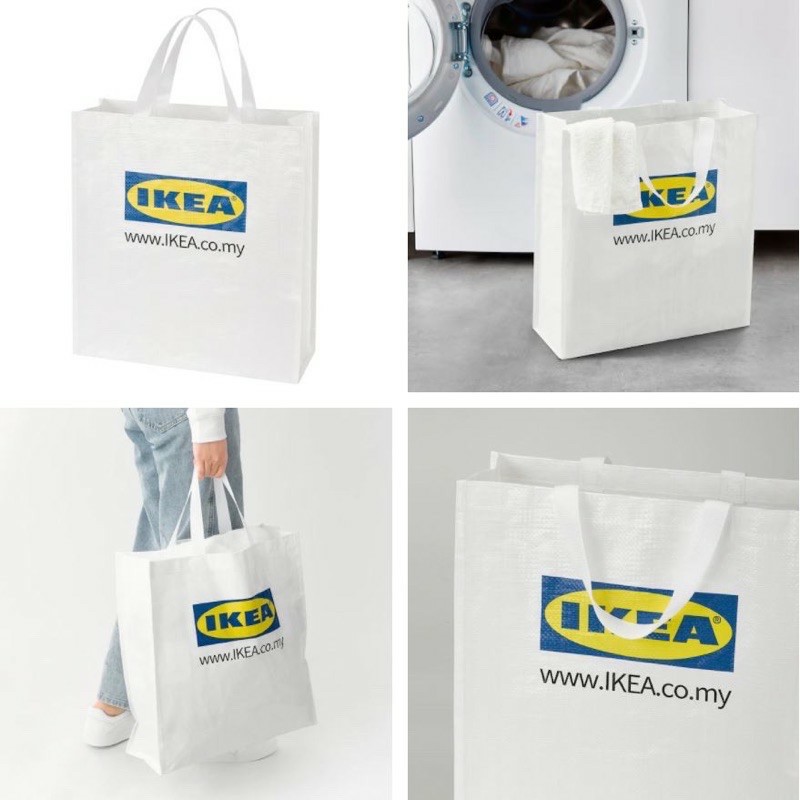 Ready STOCK IKEA NEW Limited Design 2021 Malaysia Bag KLAMBY Recycle Bag For White