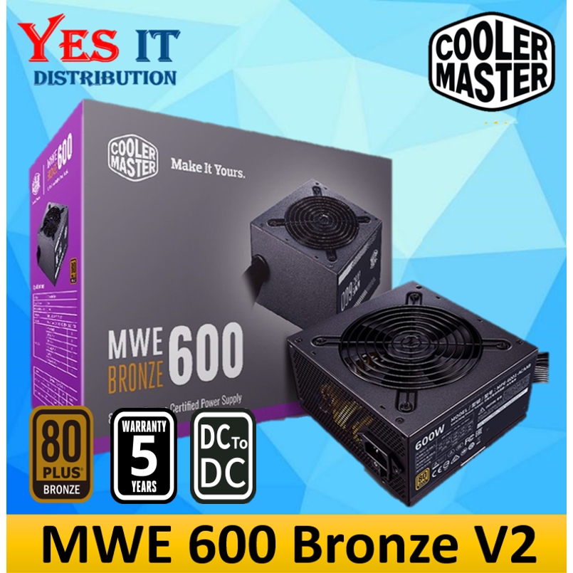 Cooler Master MWE 600 Bronze V2 230V 80 Plus 600W Power Supply Units ...