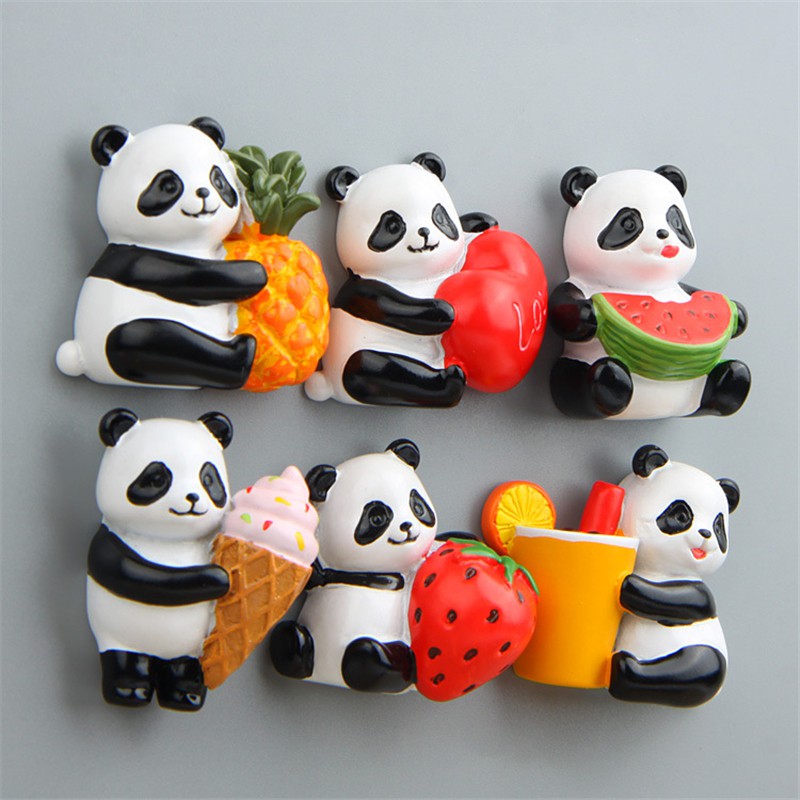 Cute Panda Magnetic Fridge Magnets Cartoon Refrigerator Magnets Tips ...