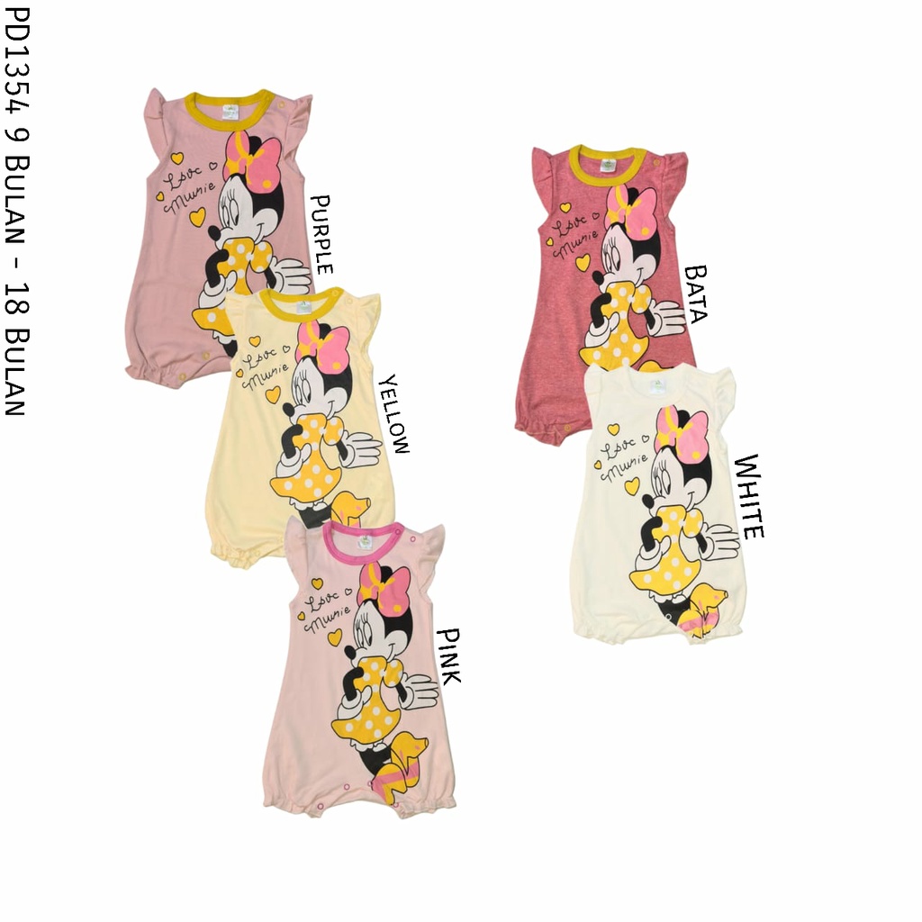 PD1354 Disney Bodysuit Romper Baby Girl Minnie Love | Shopee Malaysia