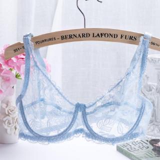 Sexy Full Lace Transparent Bras Female Underwear Plus Size Cotton