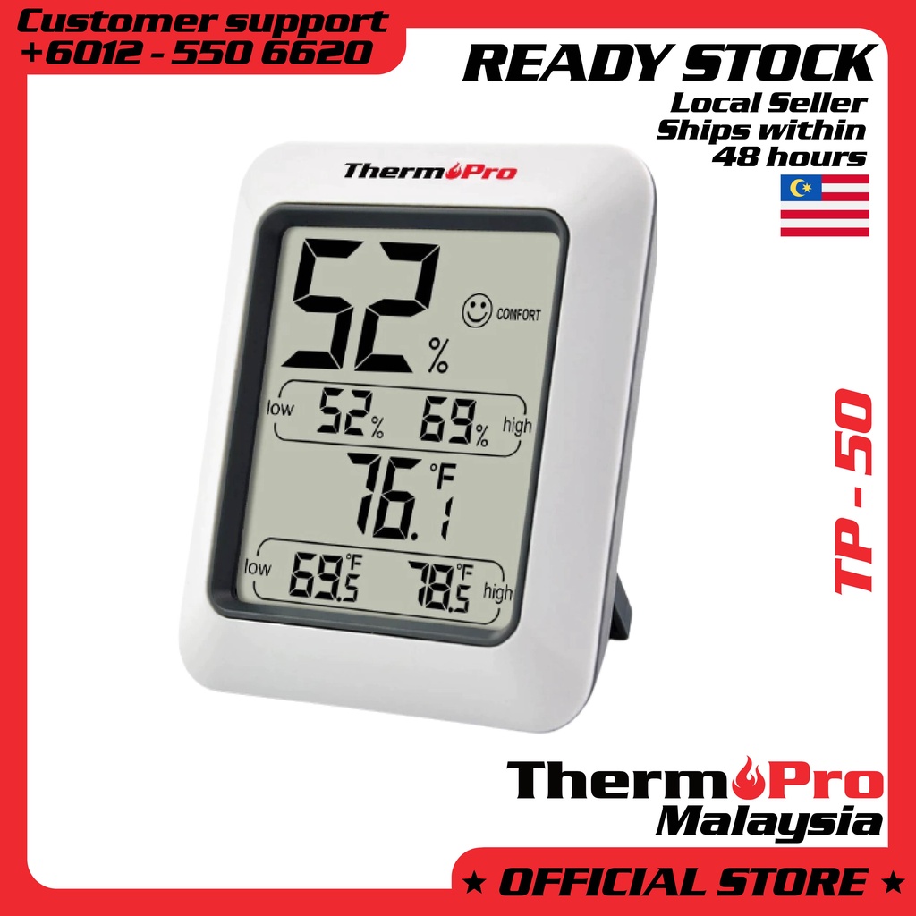 1 x RAW Customer Returns ThermoPro TP49 Digital Room Thermometer