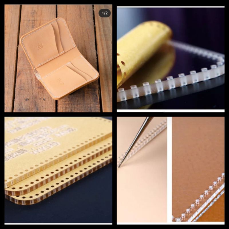 Men's wallet pattern 04. Specialized hole punching for handmade leather