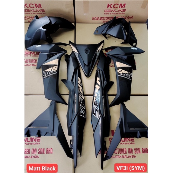 Coverset Sym 185 Vf3i Rc 2020 Edition Matte Black Shopee Malaysia