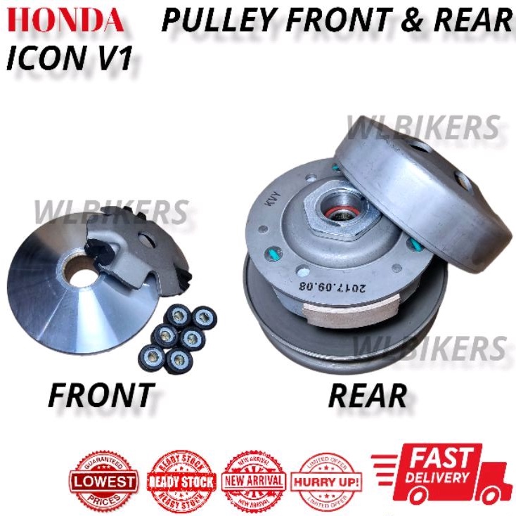 HONDA ICON V1 SPACY BELT PULLEY ROLLER FRONT & REAR SET AUTO CLUTCH ...