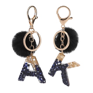 ( H Alphabate ) Beautiful Letter A-Z Keychain Resin Key Ring Sparkly  Glitter Key Chain Bag Purse Charm Accessories