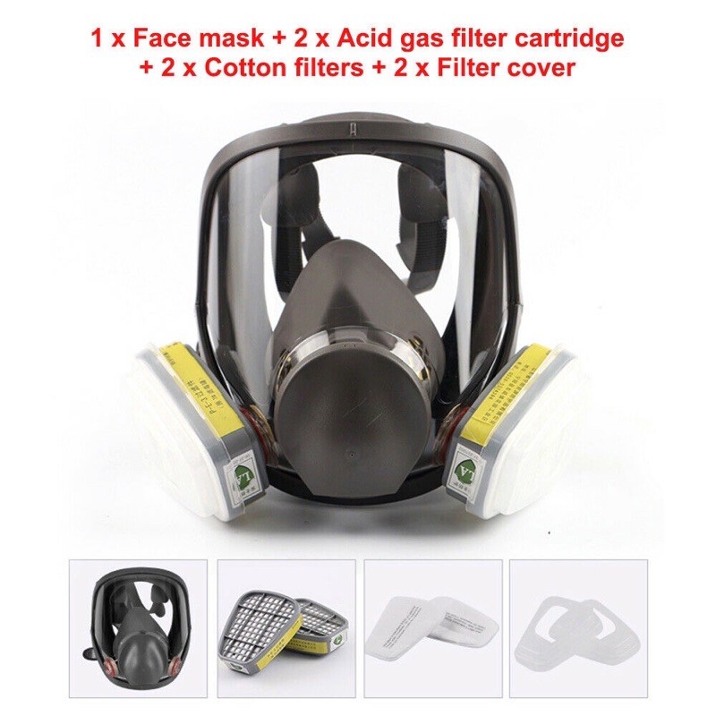 Ready Stock 🇲🇾7 in 1 Full Face Chemical Spray Painting Respirator ...