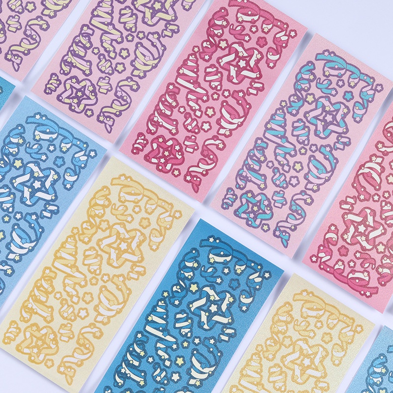 Lolo PVC Waterproof Korean INS Star Ribbon Confetti Sticker Album ...