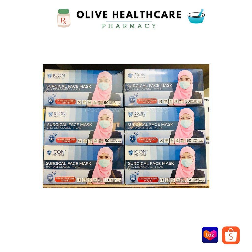 Made in Malaysia Icon Protective Surgical Face Mask 3 Ply Disposable
