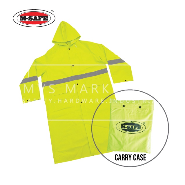MSAFE HEAVY DUTY PVC RAINCOAT WITH REFLECTOR / SAFETY RAINWEAR (MODEL