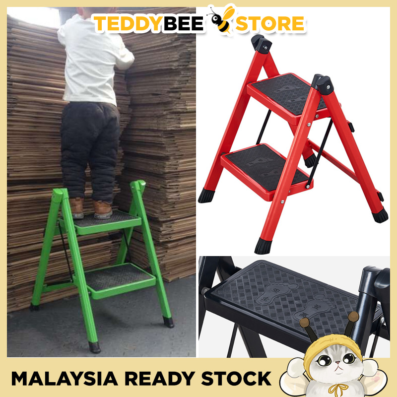 58cm Tangga Lipat Mudah Alih Foldable Aluminium 2 Step Foldable ...