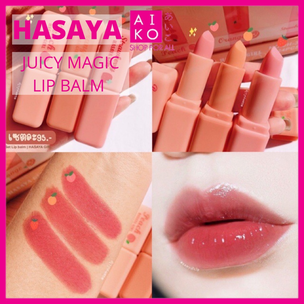 (AIKO)LIP BALM HASAYA GIRL JUICY MAGIC/ PERLEMBAB BIBIR RANDOM 1PCS (JH