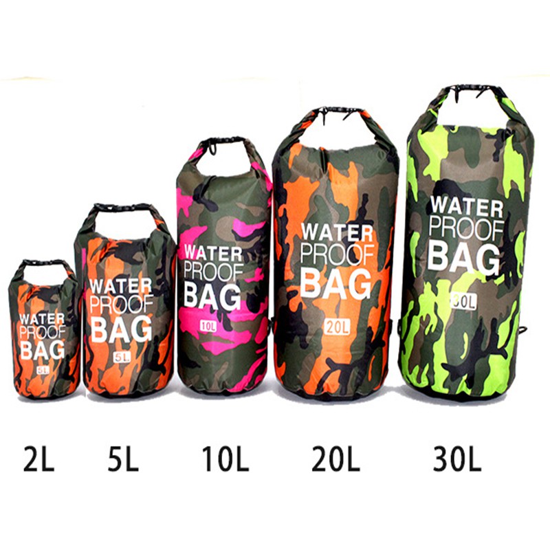 PVC Camouflage Waterproof Backpack Portable Outdoor Sport Rafting Bag ...