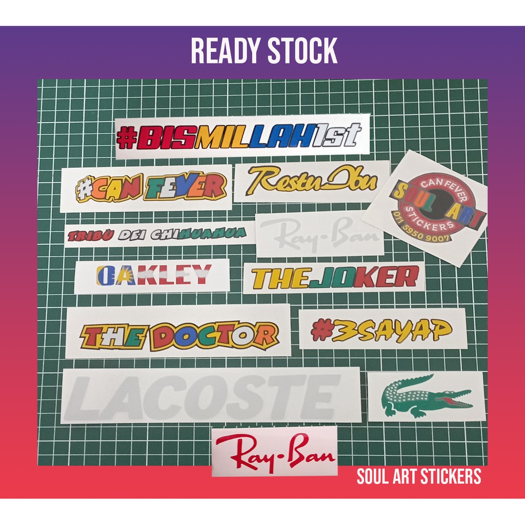 Sticker Motor Sticker Kereta The Doctor Restu Ibu The Jocker Ray Ban ...