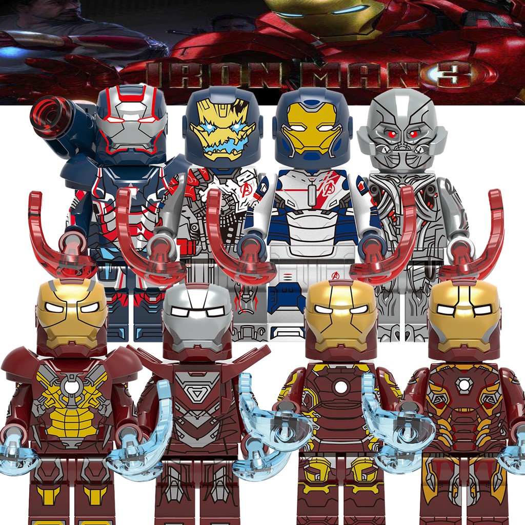 8pcs/set Iron Man Ironman Mini Figure Education Toys Building Blocks ...