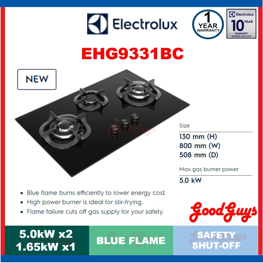 Electrolux EHG9331BC 90cm UltimateTaste 300 Builtin Gas Hob With 3 Cooking Zones Shopee Malaysia