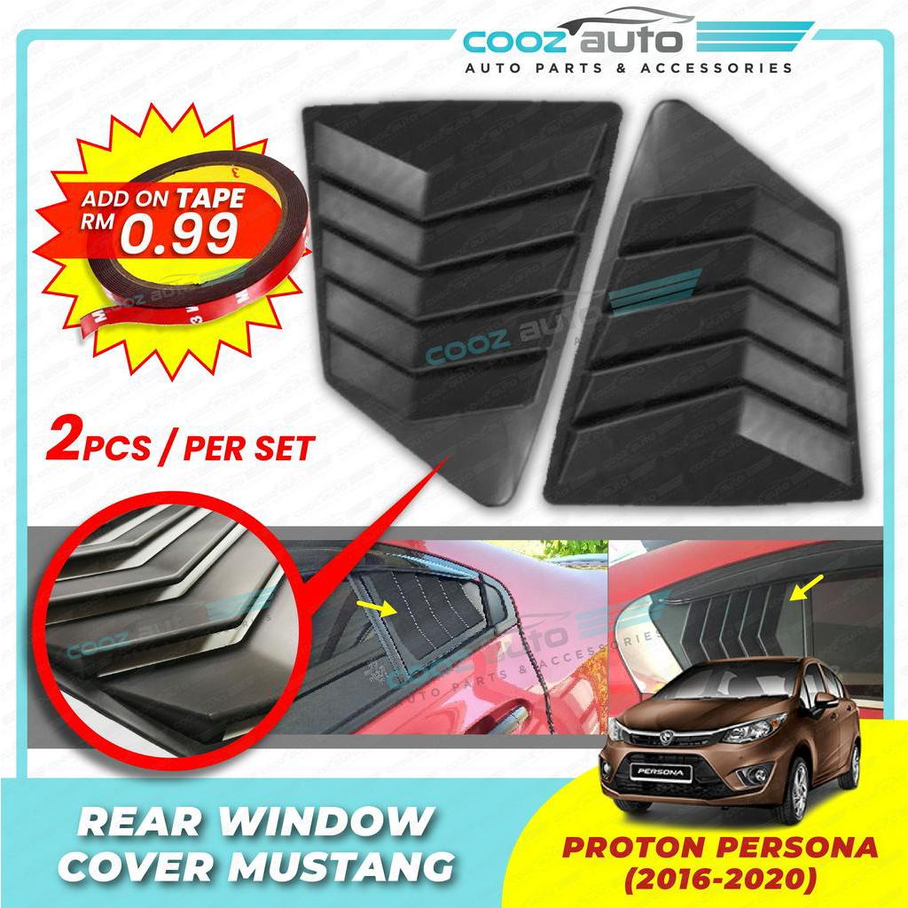 Proton Persona 2016 - 2020 Mustang Black Rear Window Cover Side Louver ...