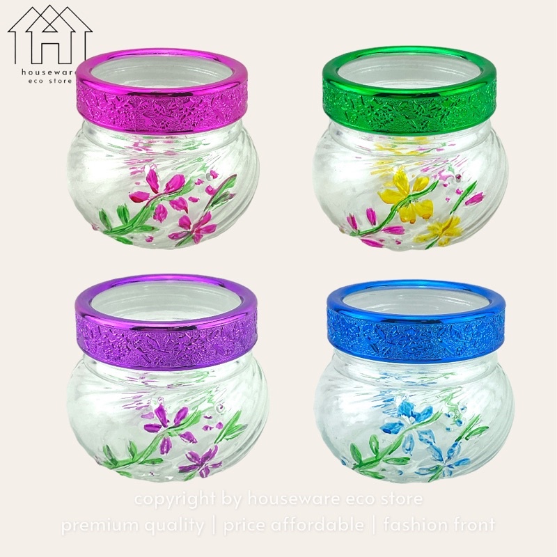 Balang Kuih Raya Kedap Udara Glass Canister Jar Balang Kaca Bekas Kuih Raya Set Balang 3994