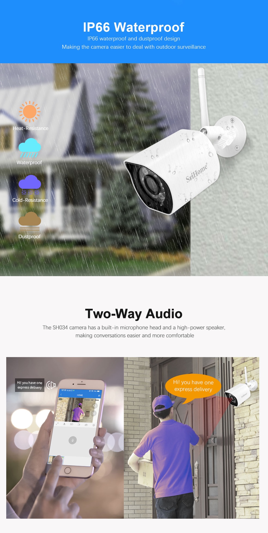 (5MP) CCTV SriHome SH034 Mini Compact IP66 Waterproof 5G Dual Band Wifi ...