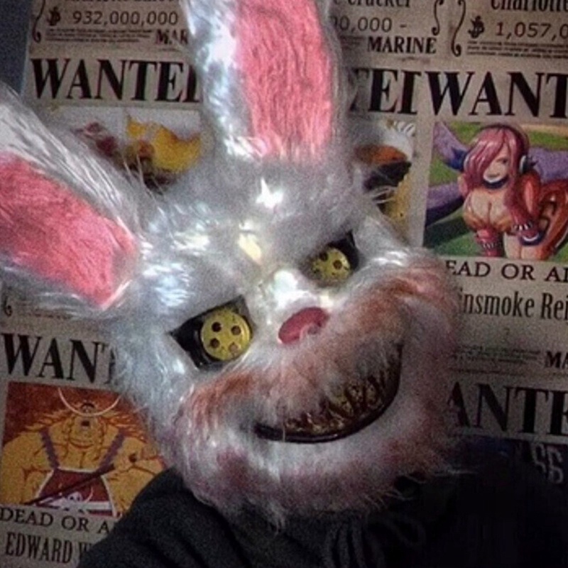 Scary Masks - Halloween Creepy Bunny Mask - Killer Bunny Mask - Spooky ...