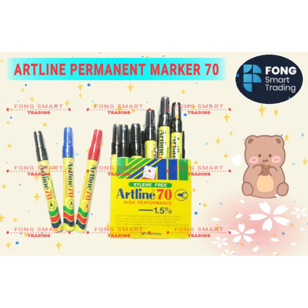 ARTLINE PERMANENT MARKER 70 (Black/ Red/Blue) | Shopee Malaysia