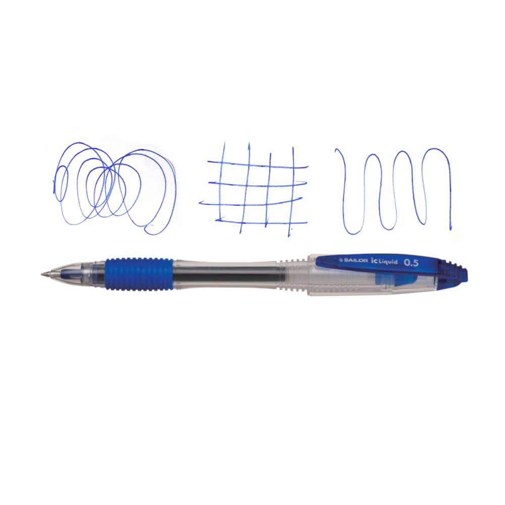 Ic Liquid Color Drawing Gel Pen Ballpoint Pen Pen 0.5 Blue | Shopee ...