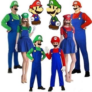 Anime Halloween Costumes Super Luigi Brother Costume Mario Adult Kids Fancy  Cosplay Stage Halloween Party Parent-child Costume - AliExpress